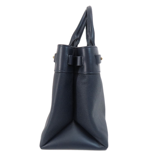 MICHAEL KORS Tote Bag leather Navy 2WAY Women Used Authentic