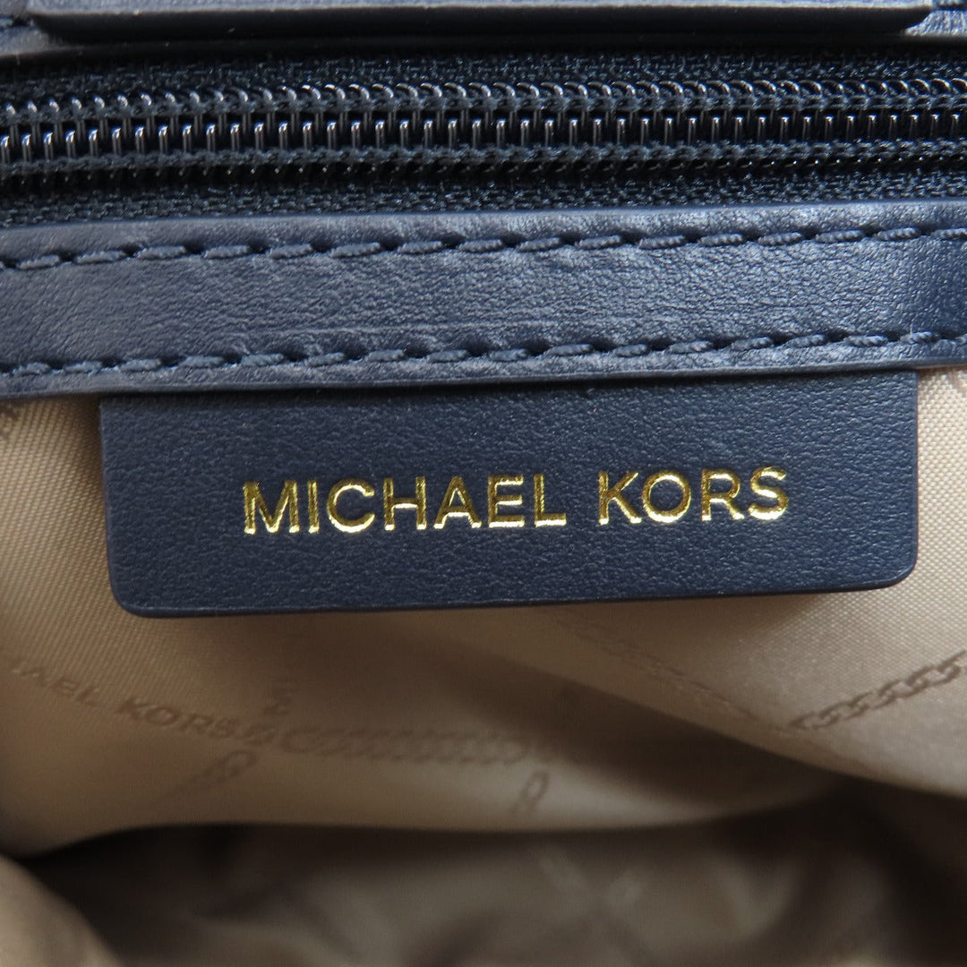 MICHAEL KORS Tote Bag leather Navy 2WAY Women Used Authentic