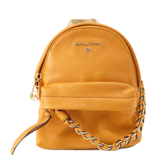 MICHAEL KORS Backpack leather yellow logo Women Used Authentic