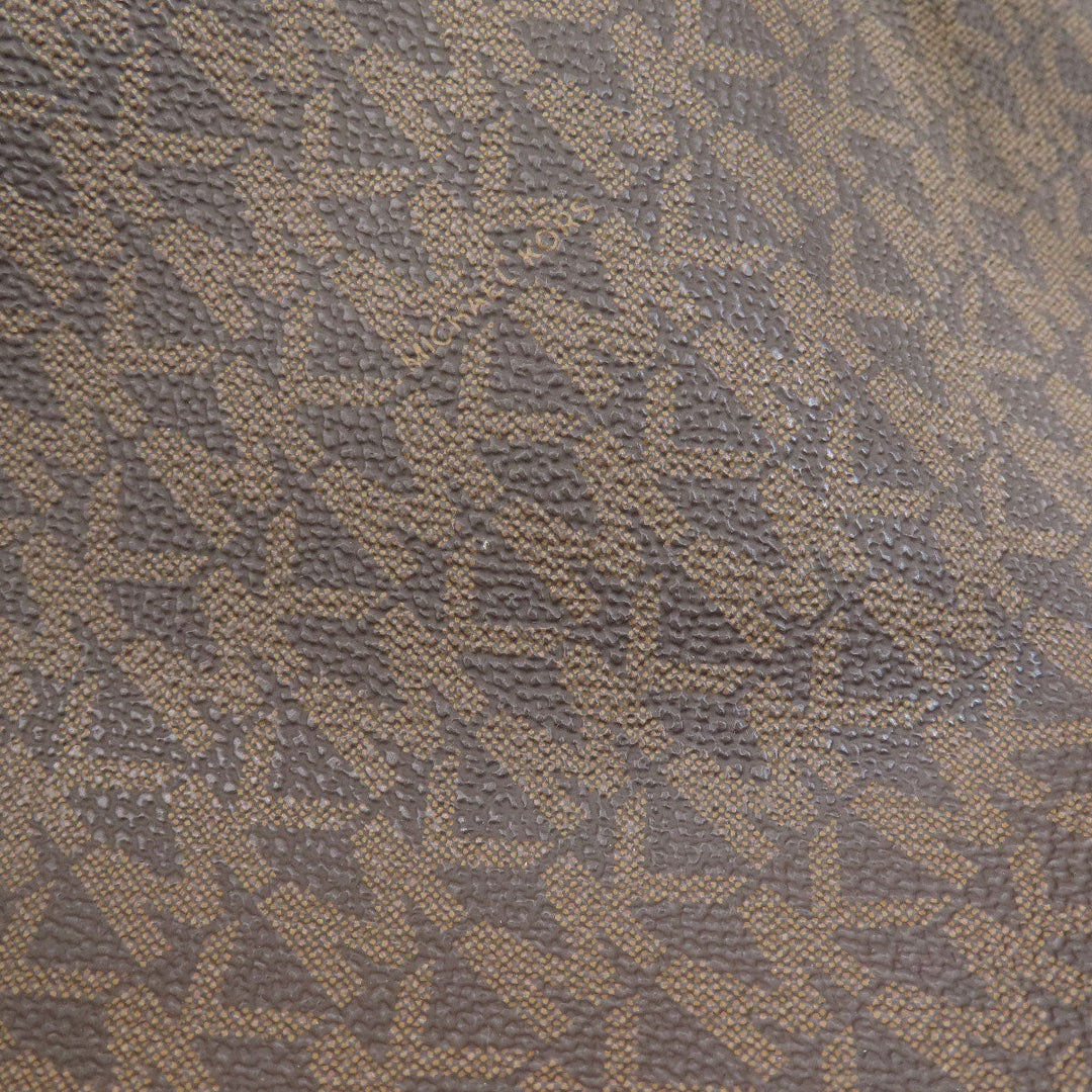 MICHAEL KORS Backpack PVC Brown MK signature Women Used Authentic