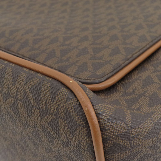 MICHAEL KORS Backpack PVC Brown MK signature Women Used Authentic