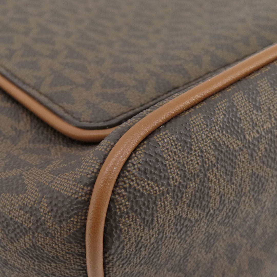 MICHAEL KORS Backpack PVC Brown MK signature Women Used Authentic