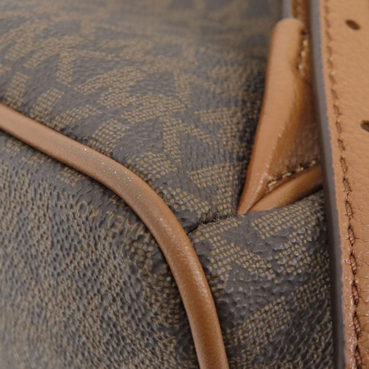 MICHAEL KORS Backpack PVC Brown MK signature Women Used Authentic