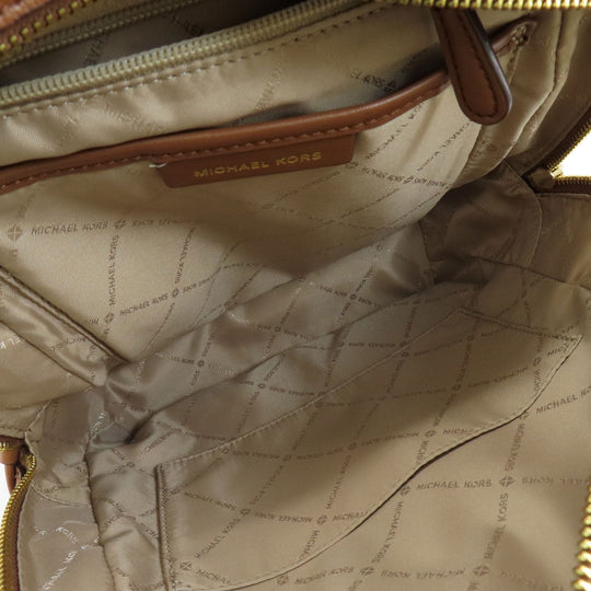 MICHAEL KORS Backpack PVC Brown MK signature Women Used Authentic