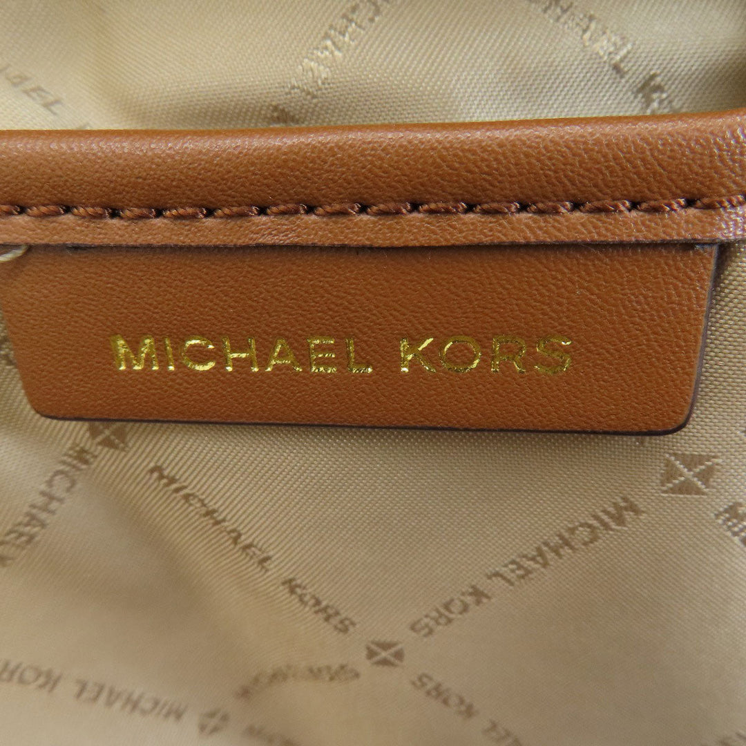 MICHAEL KORS Backpack PVC Brown MK signature Women Used Authentic