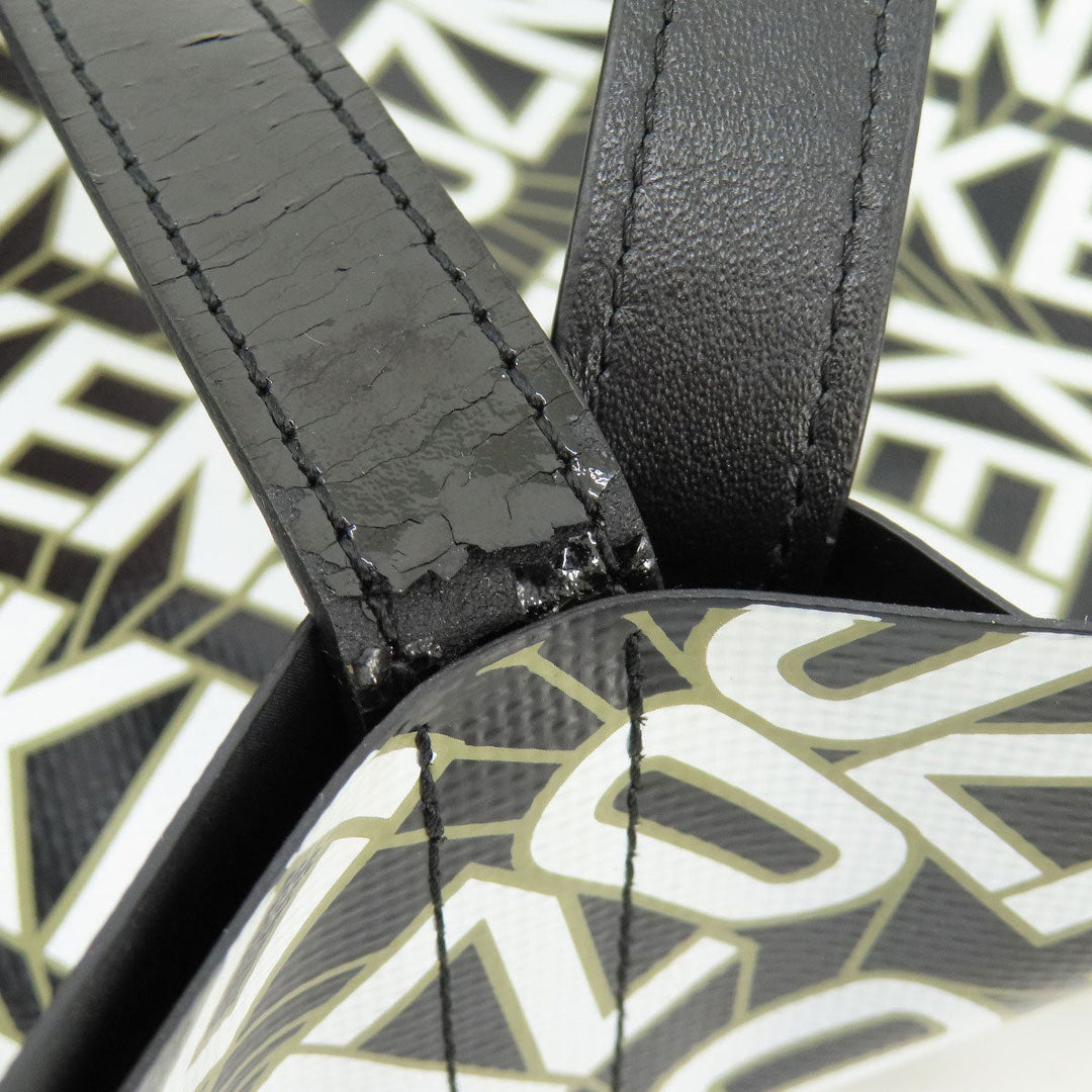 KENZO Tote Bag PVC black logo Women Used Authentic