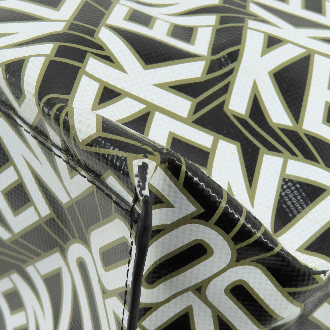 KENZO Tote Bag PVC black logo Women Used Authentic