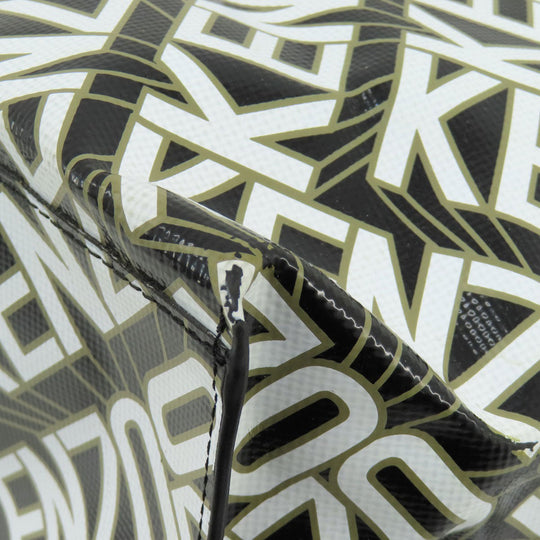KENZO Tote Bag PVC black logo Women Used Authentic