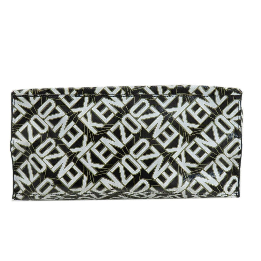 KENZO Tote Bag PVC black logo Women Used Authentic