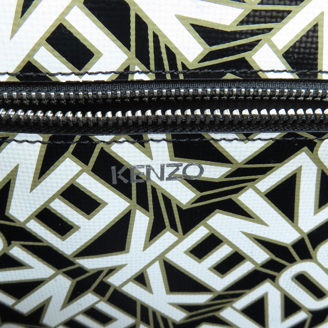 KENZO Tote Bag PVC black logo Women Used Authentic
