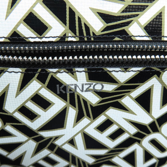 KENZO Tote Bag PVC black logo Women Used Authentic