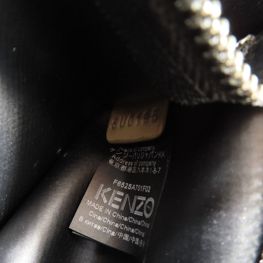 KENZO Tote Bag PVC black logo Women Used Authentic