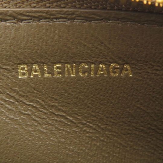 BALENCIAGA Coin case 640535 Calfskin Brown Logo motif Women Used Authentic