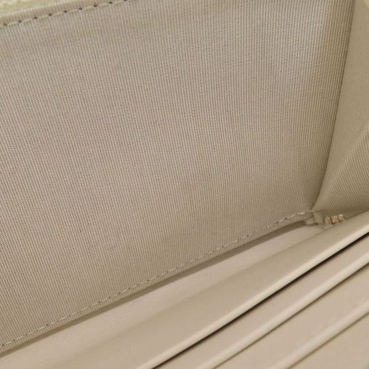 CHANEL Long Wallet Purse Grained Calfskin Skin white Mademoiselle Gold Metal