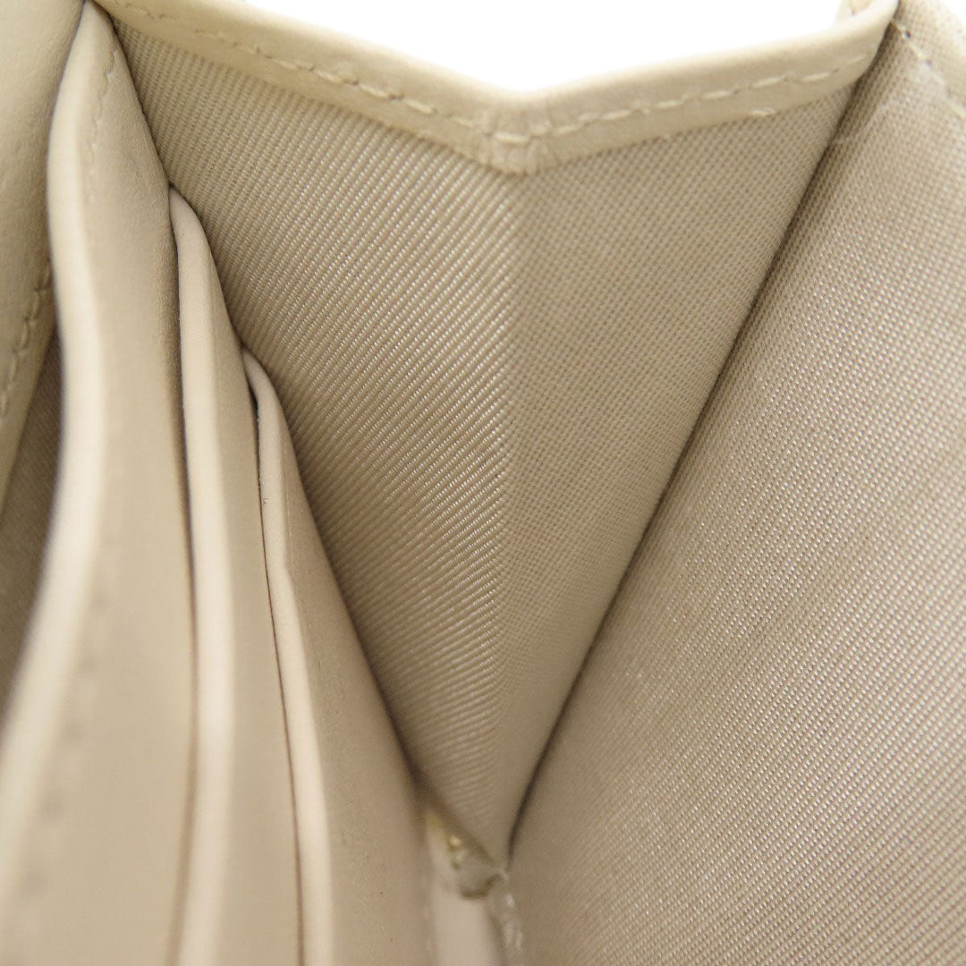 CHANEL Long Wallet Purse Grained Calfskin Skin white Mademoiselle Gold Metal