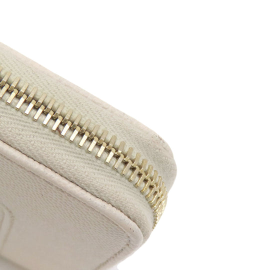 CHANEL Long Wallet Purse Grained Calfskin Skin white Mademoiselle Gold Metal