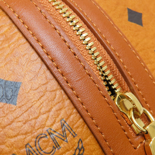 MCM Boston Duffel bag PVC Brown logo Women Used Authentic