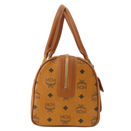 MCM Boston Duffel bag PVC Brown logo Women Used Authentic