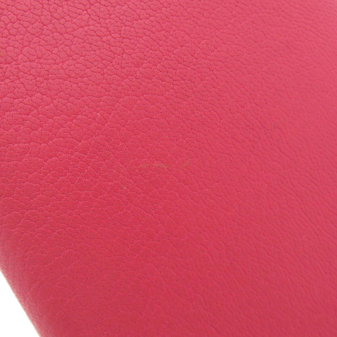 JIMMY CHOO Long Wallet Purse Calfskin pink Logo motif Women Used Authentic