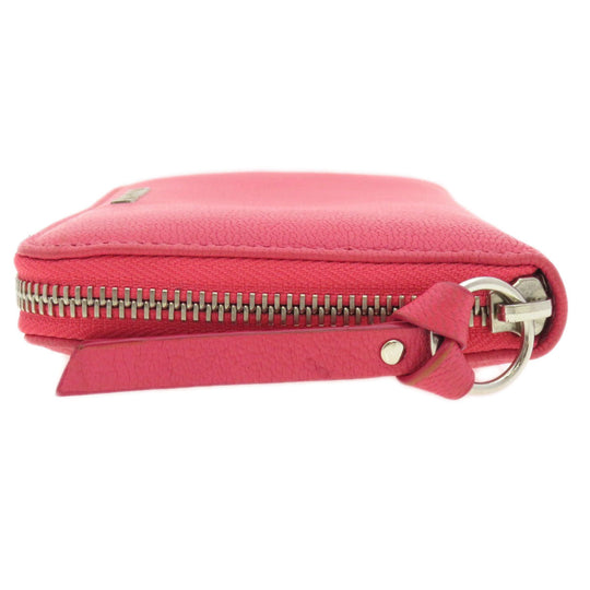 JIMMY CHOO Long Wallet Purse Calfskin pink Logo motif Women Used Authentic
