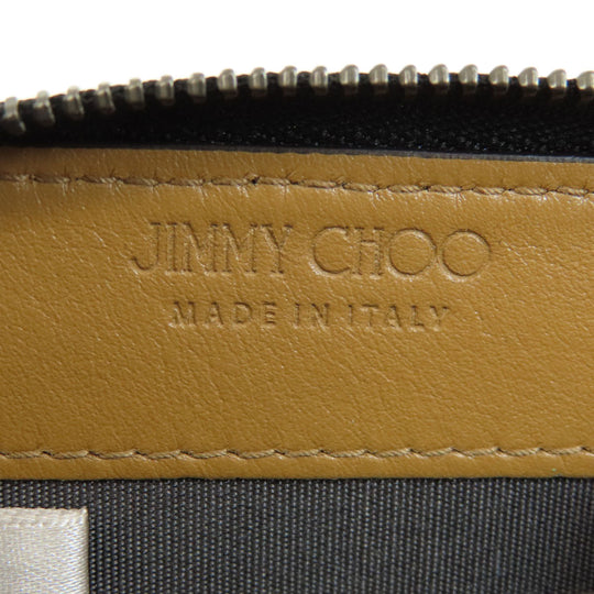 JIMMY CHOO Coin case leather Brown Star motif Women Used Authentic