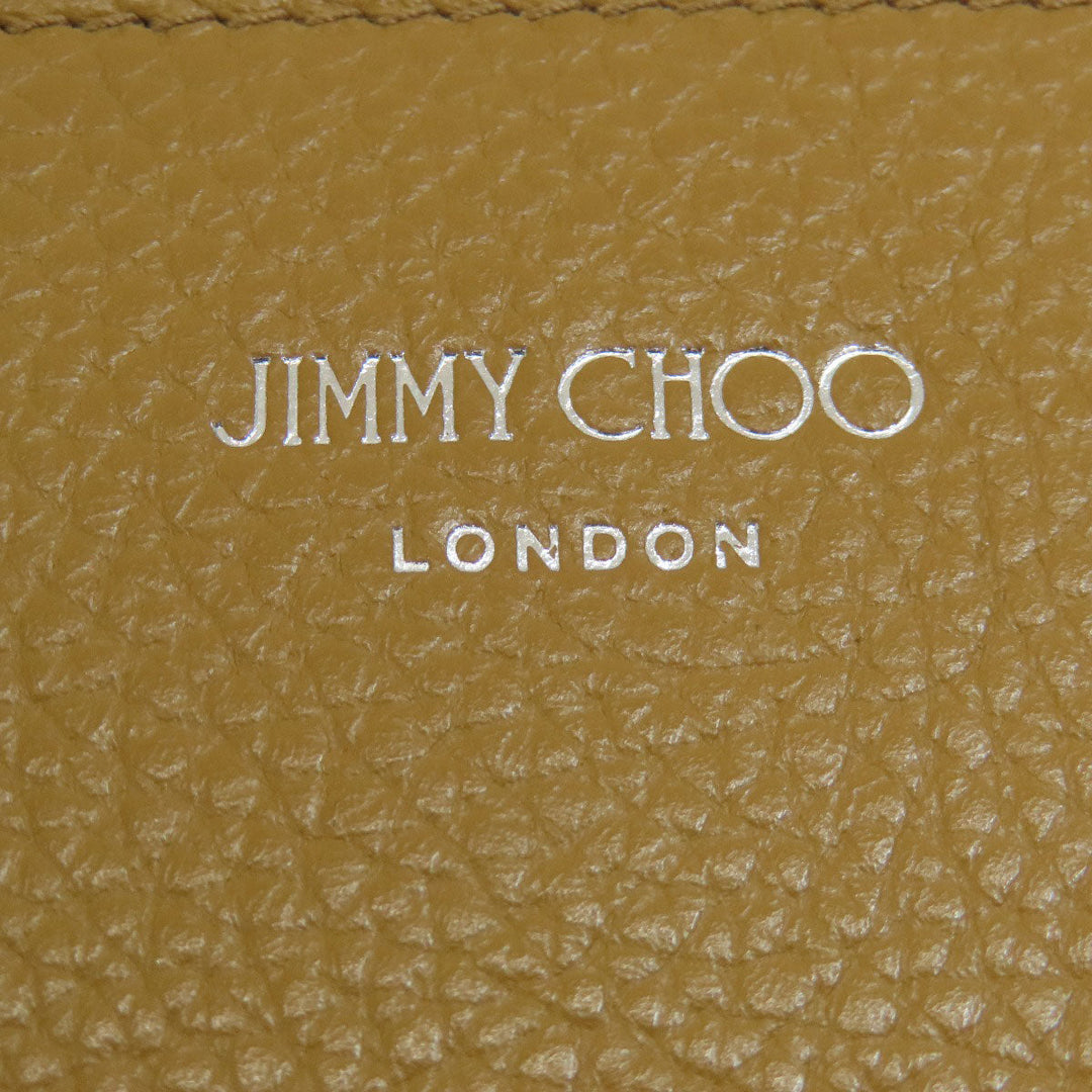 JIMMY CHOO Coin case leather Brown Star motif Women Used Authentic