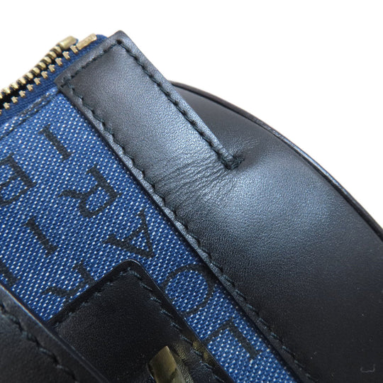 BVLGARI Handbag denim blue Logomania B Zero One Women Used Authentic