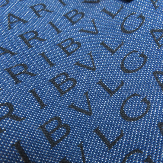 BVLGARI Handbag denim blue Logomania B Zero One Women Used Authentic