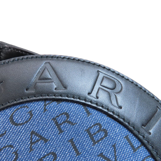 BVLGARI Handbag denim blue Logomania B Zero One Women Used Authentic