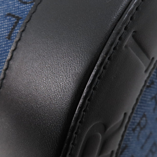 BVLGARI Handbag denim blue Logomania B Zero One Women Used Authentic