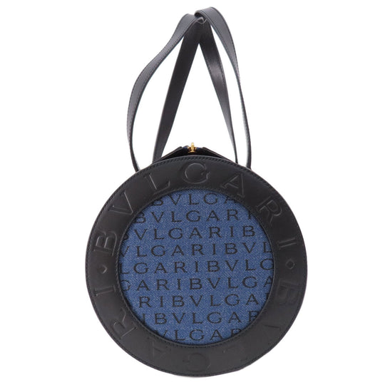 BVLGARI Handbag denim blue Logomania B Zero One Women Used Authentic