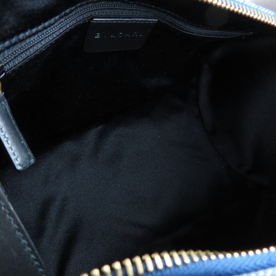 BVLGARI Handbag denim blue Logomania B Zero One Women Used Authentic
