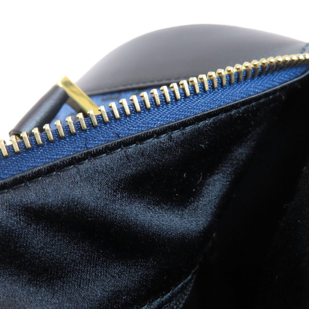 BVLGARI Handbag denim blue Logomania B Zero One Women Used Authentic