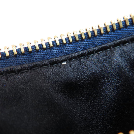 BVLGARI Handbag denim blue Logomania B Zero One Women Used Authentic