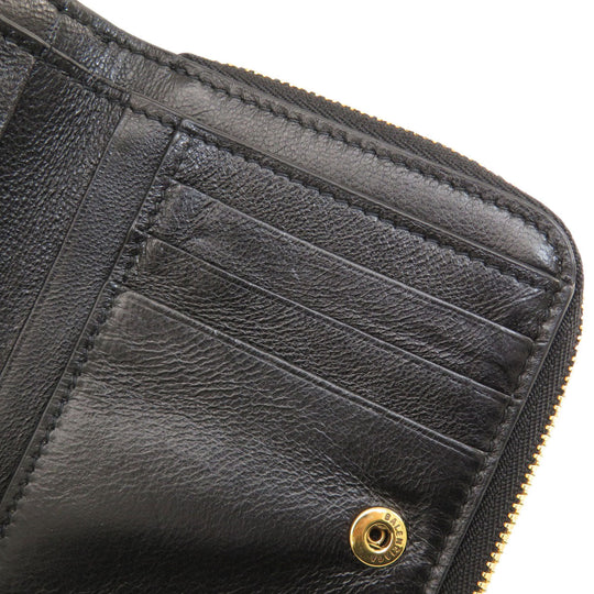 BALENCIAGA Bifold Wallet 650871 leather black logo Women(Unisex) Used Authentic