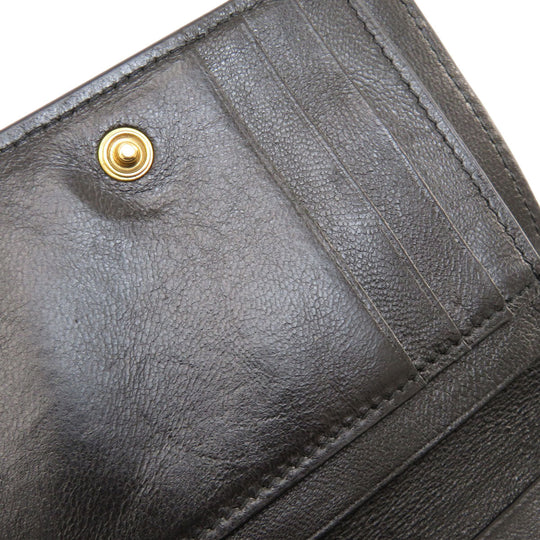 BALENCIAGA Bifold Wallet 650871 leather black logo Women(Unisex) Used Authentic