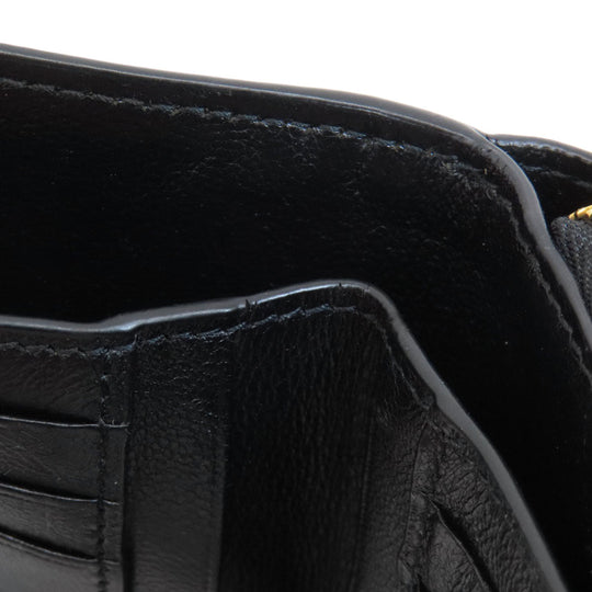 BALENCIAGA Bifold Wallet 650871 leather black logo Women(Unisex) Used Authentic