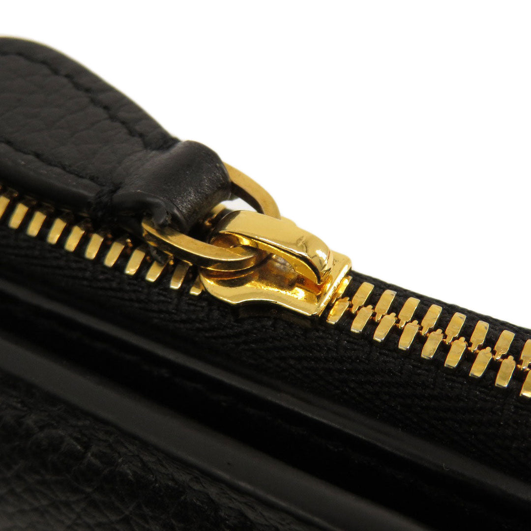 BALENCIAGA Bifold Wallet 650871 leather black logo Women(Unisex) Used Authentic