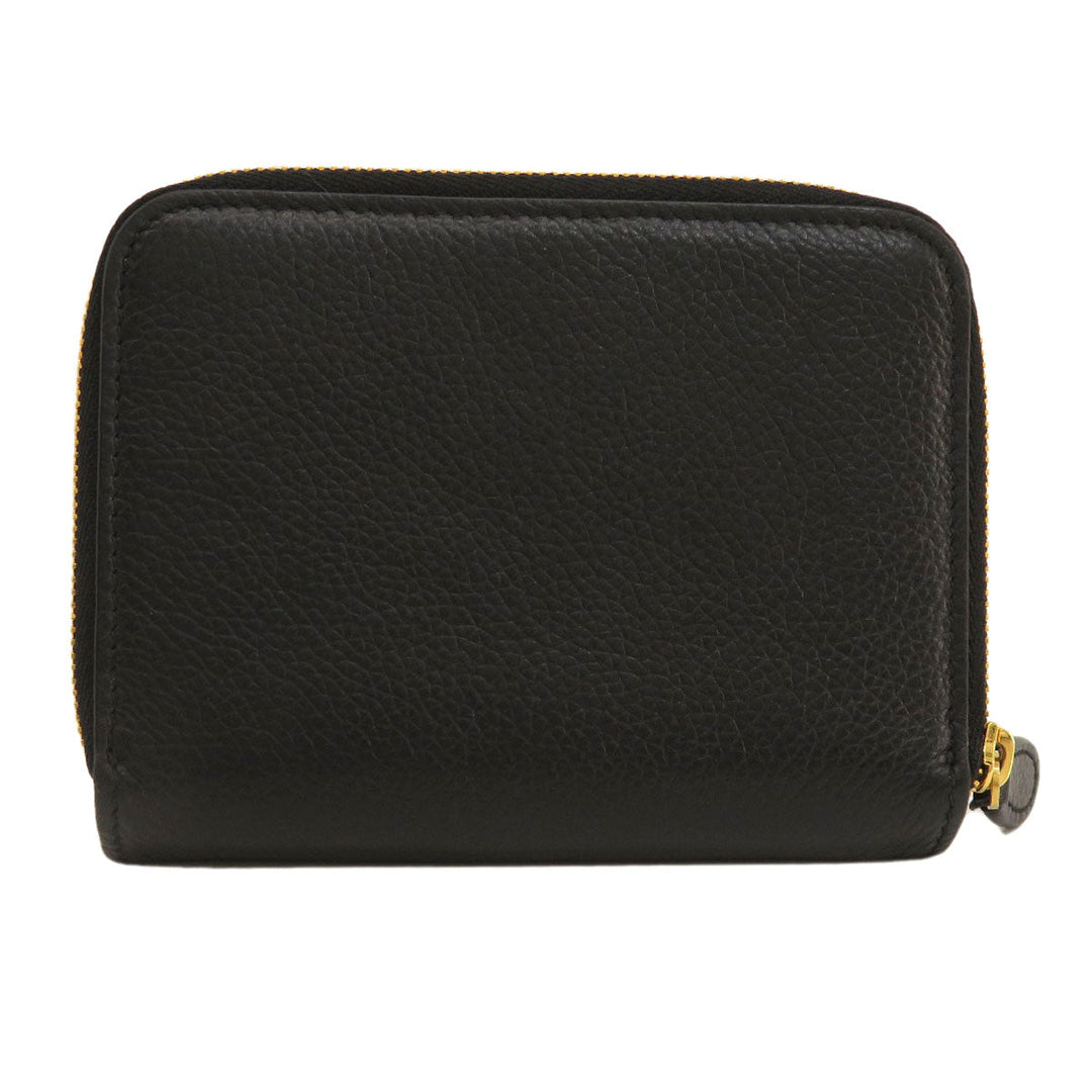 BALENCIAGA Bifold Wallet 650871 leather black logo Women(Unisex) Used Authentic