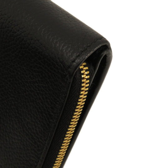 BALENCIAGA Bifold Wallet 650871 leather black logo Women(Unisex) Used Authentic