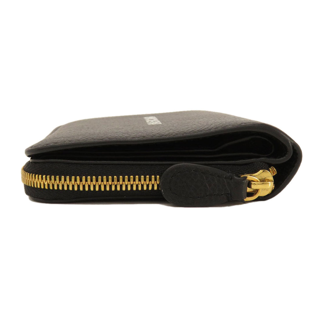 BALENCIAGA Bifold Wallet 650871 leather black logo Women(Unisex) Used Authentic