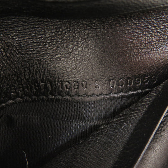 BALENCIAGA Bifold Wallet 650871 leather black logo Women(Unisex) Used Authentic
