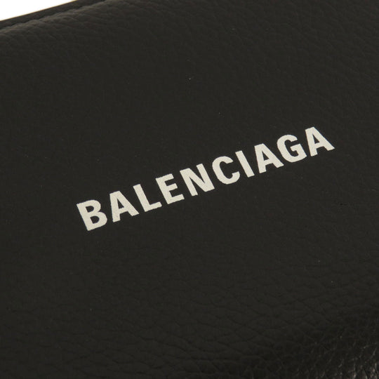 BALENCIAGA Bifold Wallet 650871 leather black logo Women(Unisex) Used Authentic