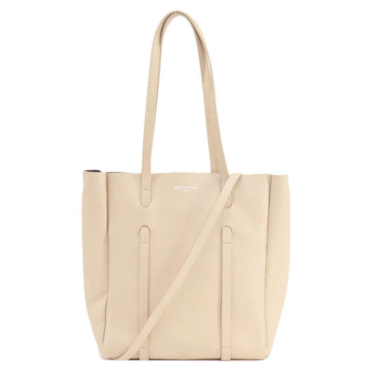 BALENCIAGA Tote Bag leather beige Everyday Tote Women Used Authentic