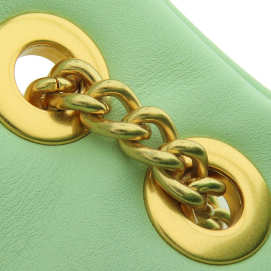 Kate Spade Shoulder Bag leather green logo Women Used Authentic
