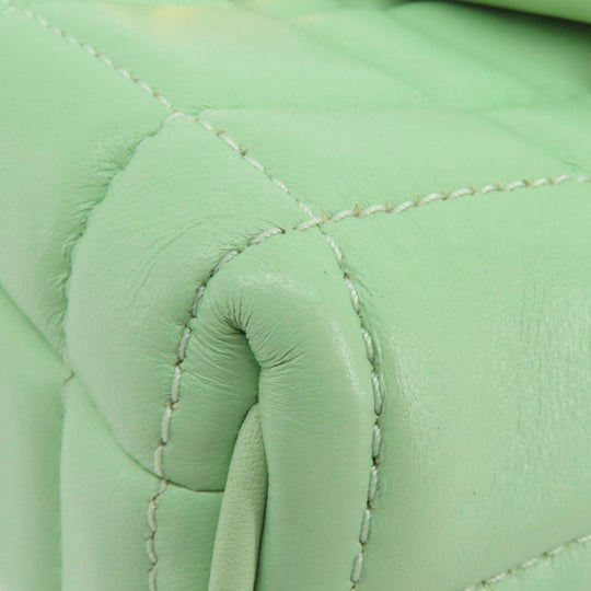 Kate Spade Shoulder Bag leather green logo Women Used Authentic