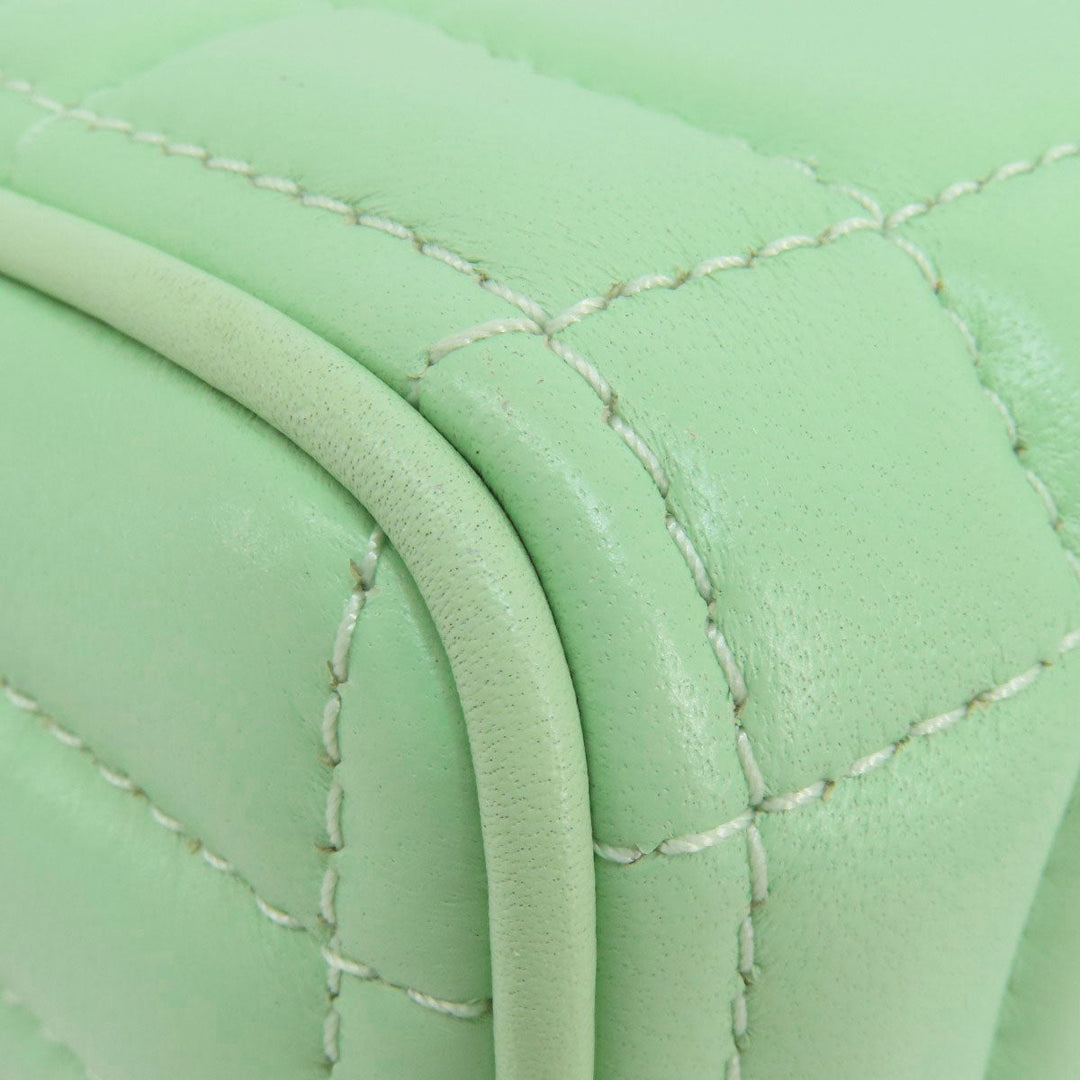 Kate Spade Shoulder Bag leather green logo Women Used Authentic