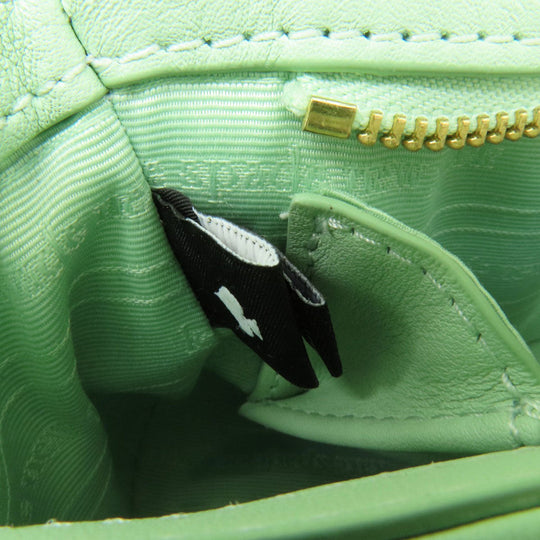 Kate Spade Shoulder Bag leather green logo Women Used Authentic