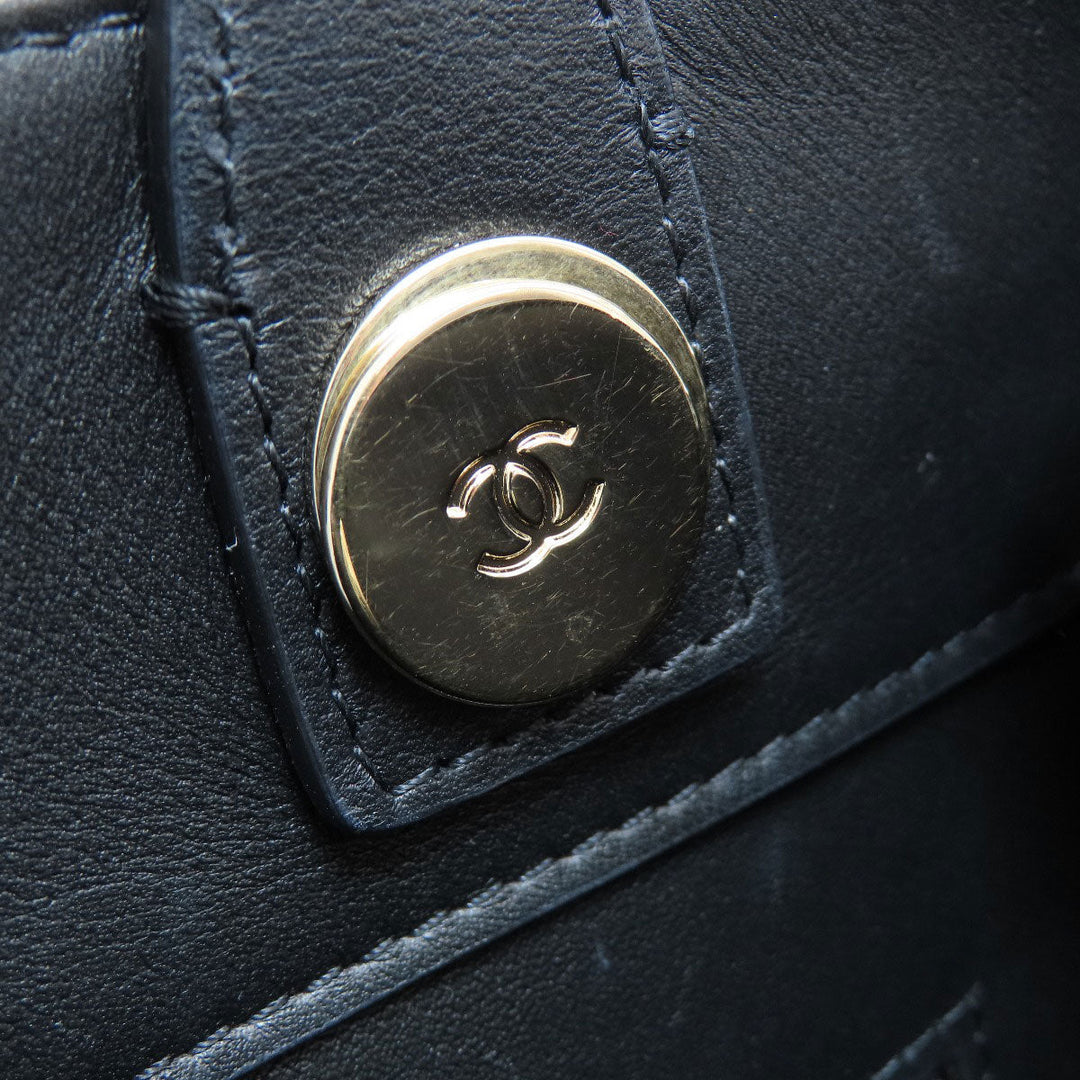 CHANEL Handbag Calfskin black Matelasse COCO Mark Gold Metal 2WAY