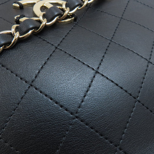 CHANEL Handbag Calfskin black Matelasse COCO Mark Gold Metal 2WAY